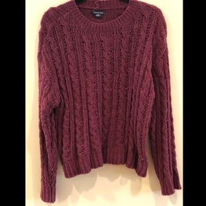 American Eagle Burgundy Knit Sweater